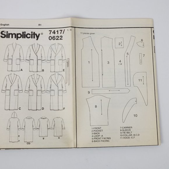 Vintage 1996 Simplicity 6 Made Easy! Misses' Men's Teen's Robe Sewing Pattern - Picture 7 of 10